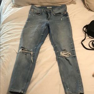 Light wash ripped jeans